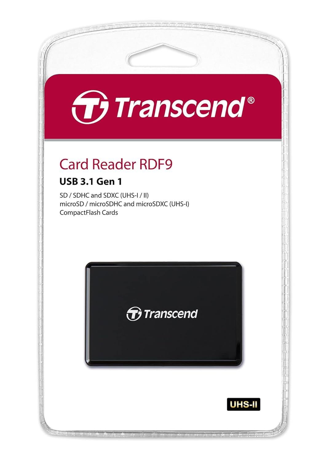 Transcend TS-RDF9K2 UHS-II USB 3.1 Gen 1 High-Speed Performance Memory Cards Multi Card Reader. Transcend TS-RDF9K2 UHS-II USB 3.1 Gen 1 High-Speed Performance Memory Cards Multi Card Reader.